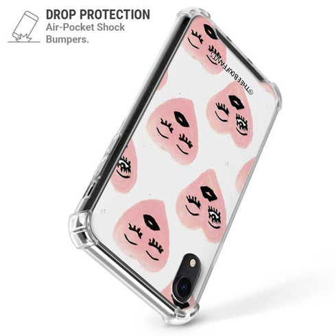 Bouffants and Broken Hearts Winking Hearts iPhone XR Clear Case