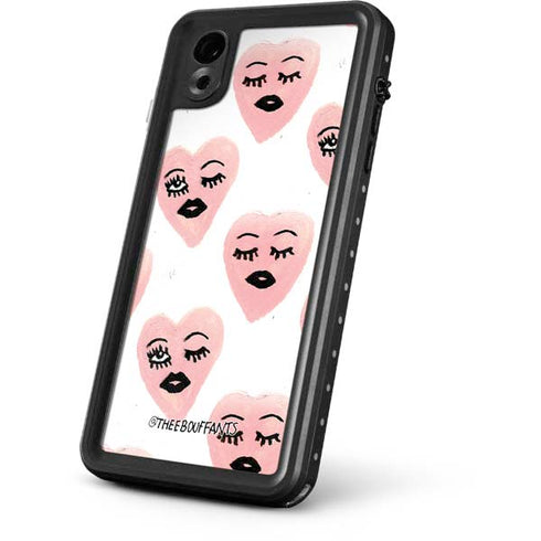 Bouffants and Broken Hearts Winking Hearts iPhone XR Waterproof Case