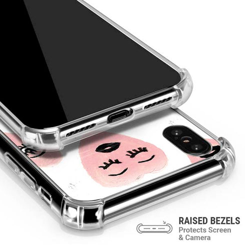 Bouffants and Broken Hearts Winking Hearts iPhone XS Max Clear Case