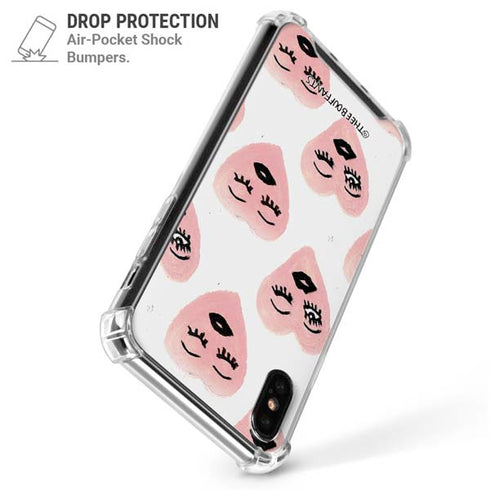 Bouffants and Broken Hearts Winking Hearts iPhone XS Max Clear Case