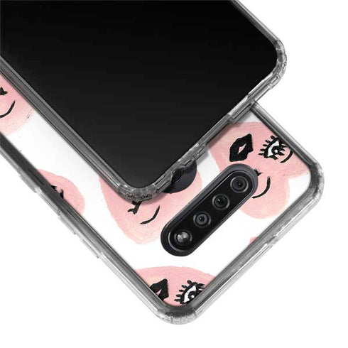 Bouffants and Broken Hearts Winking Hearts LG K51/Q51 Clear Case