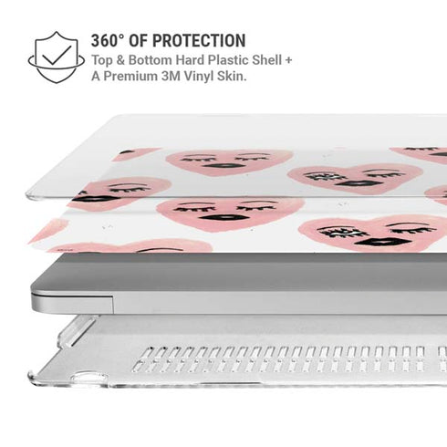Bouffants and Broken Hearts Winking Hearts MacBook Pro 16in (2019-20) Case plus Skin
