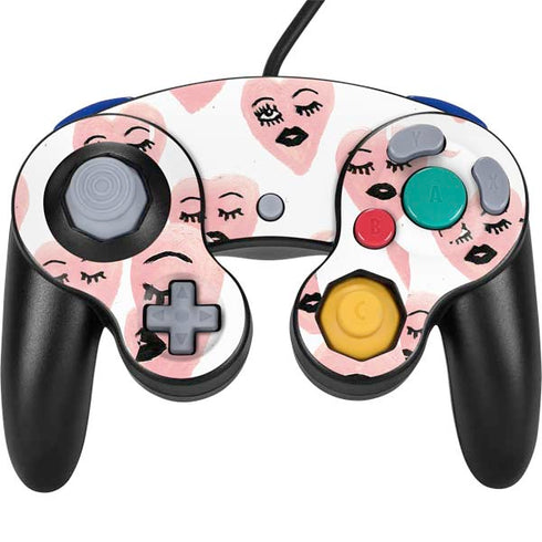 Bouffants and Broken Hearts Winking Hearts Nintendo GameCube Controller Skin