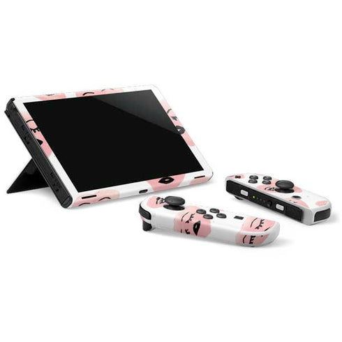 Bouffants and Broken Hearts Winking Hearts Nintendo Switch OLED (2021) Skin