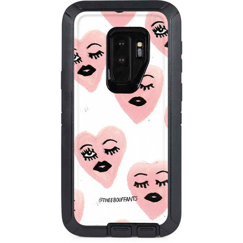 Bouffants and Broken Hearts Winking Hearts Otterbox Defender Galaxy Skin