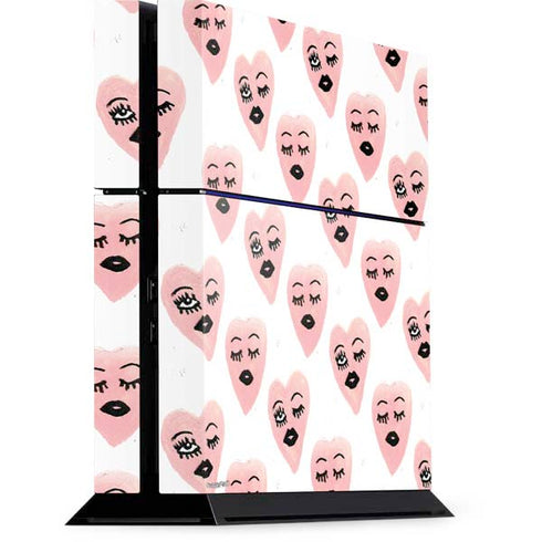 Bouffants and Broken Hearts Winking Hearts PS4 Console Skin