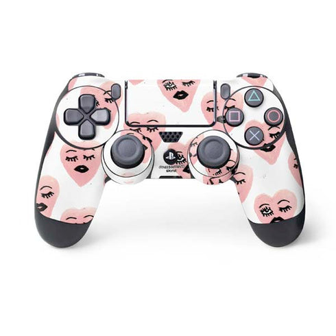 Bouffants and Broken Hearts Winking Hearts PS4 Controller Skin