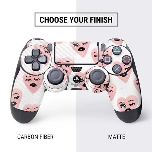 Bouffants and Broken Hearts Winking Hearts PS4 Controller Skin