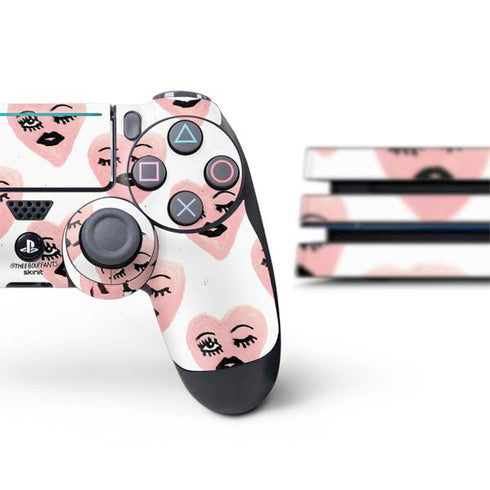 Bouffants and Broken Hearts Winking Hearts PS4 Pro Bundle Skin