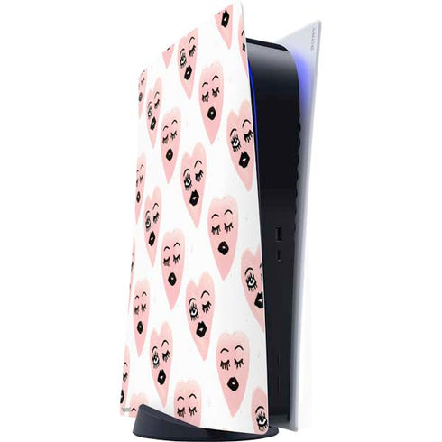 Bouffants and Broken Hearts Winking Hearts PS5 Digital Edition Console Skin