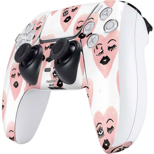 Bouffants and Broken Hearts Winking Hearts PS5 Controller Skin