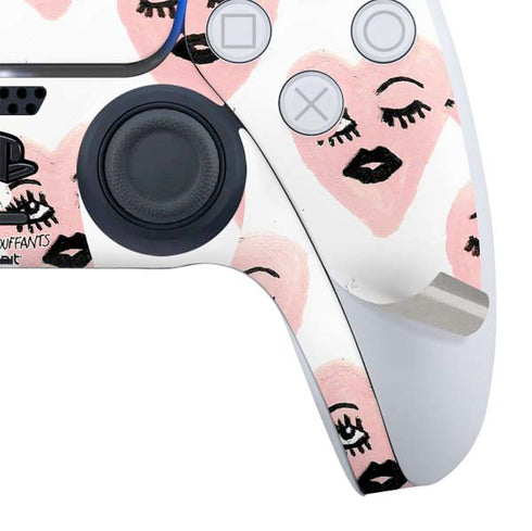 Bouffants and Broken Hearts Winking Hearts PS5 Controller Skin