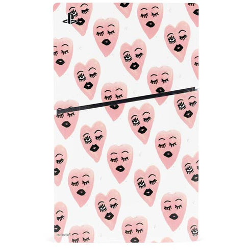 Bouffants and Broken Hearts Winking Hearts PS5 Slim Digital Edition Bundle Skin