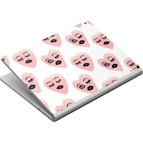 Bouffants and Broken Hearts Winking Hearts Surface Book Skin