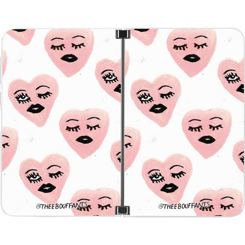 Bouffants and Broken Hearts Winking Hearts Surface Duo Skin