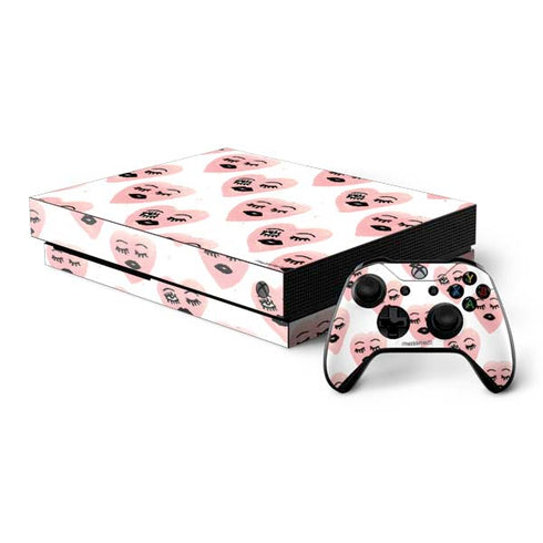 Bouffants and Broken Hearts Winking Hearts Xbox One X Bundle Skin