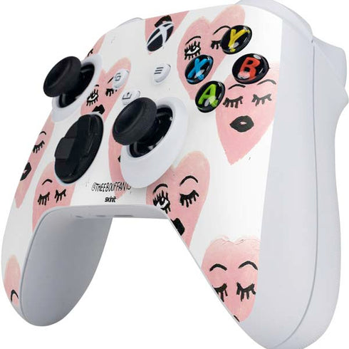Bouffants and Broken Hearts Winking Hearts Xbox Series S Controller Skin