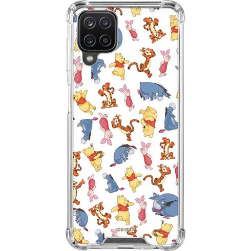 Disney Winnie the Pooh Character Pattern Galaxy A12 Clear Case
