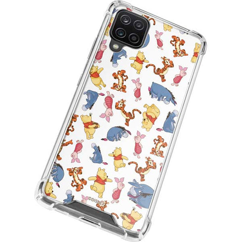 Disney Winnie the Pooh Character Pattern Galaxy A12 Clear Case
