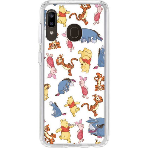 Disney Winnie the Pooh Character Pattern Galaxy A20 Clear Case