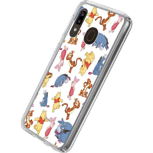 Disney Winnie the Pooh Character Pattern Galaxy A20 Clear Case