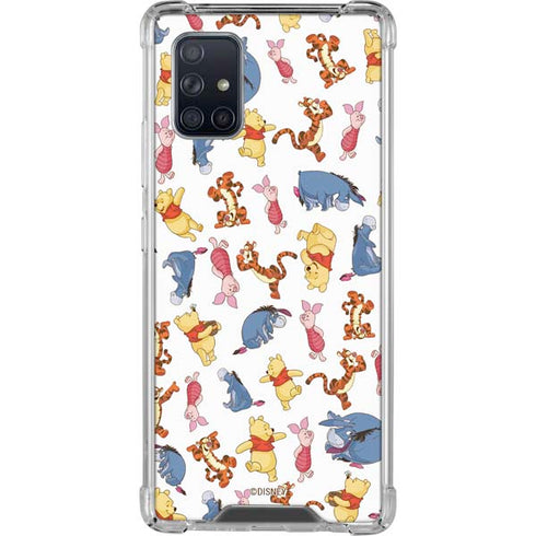 Disney Winnie the Pooh Character Pattern Galaxy A71 5G Clear Case
