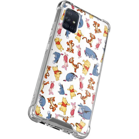 Disney Winnie the Pooh Character Pattern Galaxy A71 5G Clear Case