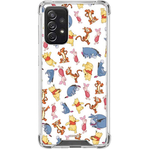 Disney Winnie the Pooh Character Pattern Galaxy A72 5G Clear Case