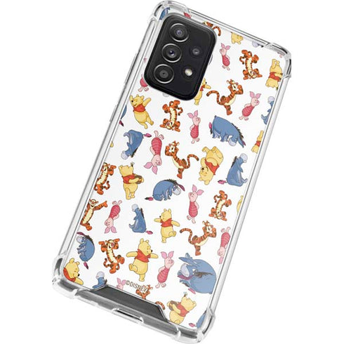 Disney Winnie the Pooh Character Pattern Galaxy A72 5G Clear Case