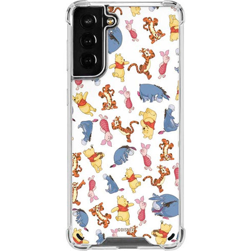 Disney Winnie the Pooh Character Pattern Galaxy S21 Plus 5G Clear Case