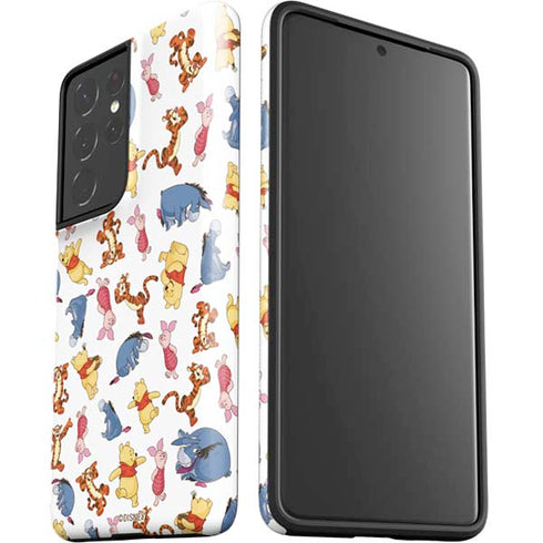 Disney Winnie the Pooh Character Pattern Galaxy S21 Ultra 5G Pro Case