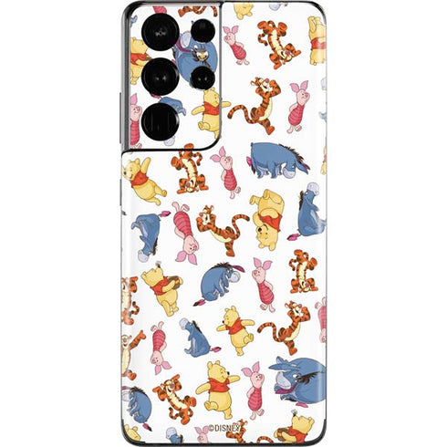 Disney Winnie the Pooh Character Pattern Galaxy S21 Ultra 5G Skin