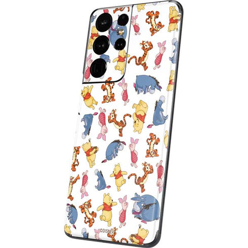 Disney Winnie the Pooh Character Pattern Galaxy S21 Ultra 5G Skin