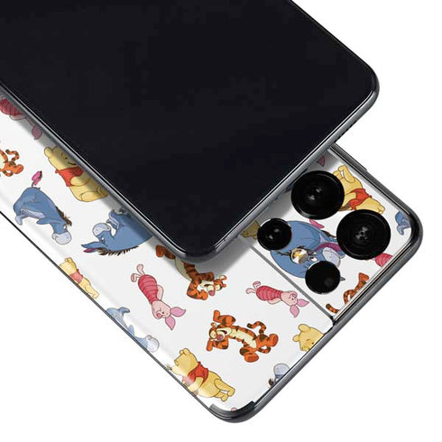 Disney Winnie the Pooh Character Pattern Galaxy S21 Ultra 5G Skin