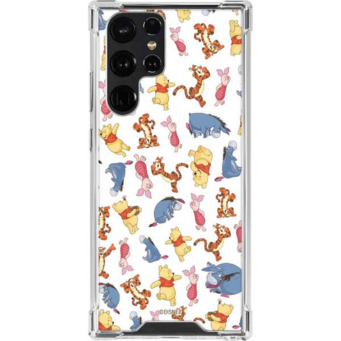Disney Winnie the Pooh Character Pattern Galaxy S22 Ultra Clear Case