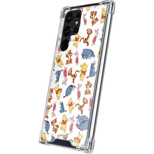Disney Winnie the Pooh Character Pattern Galaxy S22 Ultra Clear Case