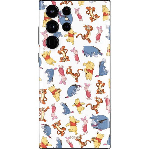 Disney Winnie the Pooh Character Pattern Galaxy S22 Ultra Skin