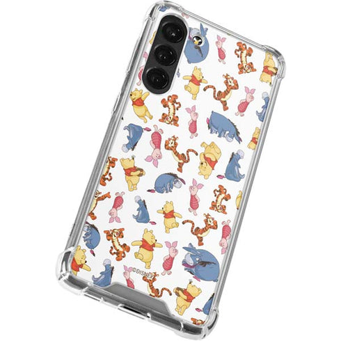 Disney Winnie the Pooh Character Pattern Galaxy S23 Plus Clear Case