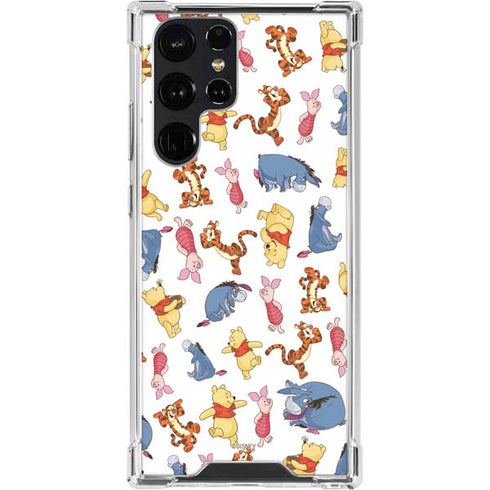 Disney Winnie the Pooh Character Pattern Galaxy S23 Ultra Clear Case