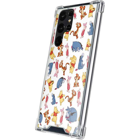 Disney Winnie the Pooh Character Pattern Galaxy S23 Ultra Clear Case