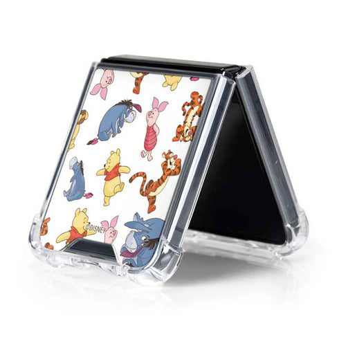 Disney Winnie the Pooh Character Pattern Galaxy Z Flip5 5G Clear Case