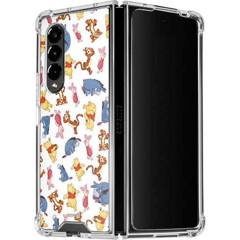 Disney Winnie the Pooh Character Pattern Galaxy Z Fold4 5G Clear Case
