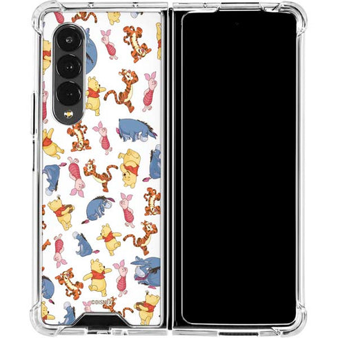 Disney Winnie the Pooh Character Pattern Galaxy Z Fold4 5G Clear Case