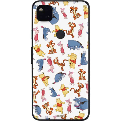Disney Winnie the Pooh Character Pattern Google Pixel 4a Skin