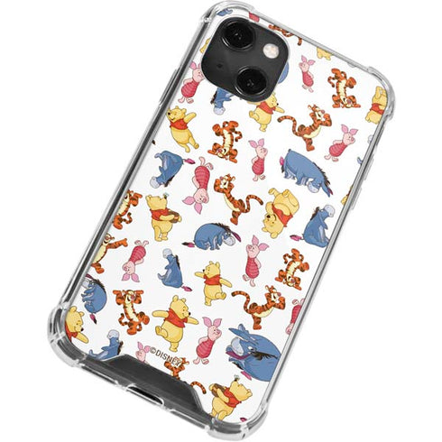 Disney Winnie the Pooh Character Pattern iPhone 13 Mini Clear Case