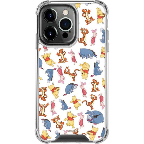 Disney Winnie the Pooh Character Pattern iPhone 13 Pro Clear Case