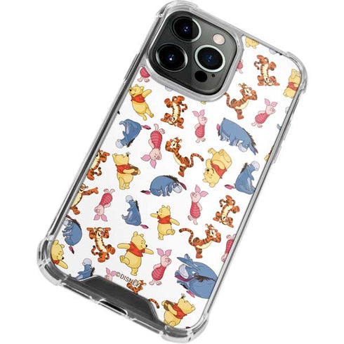 Disney Winnie the Pooh Character Pattern iPhone 13 Pro Clear Case