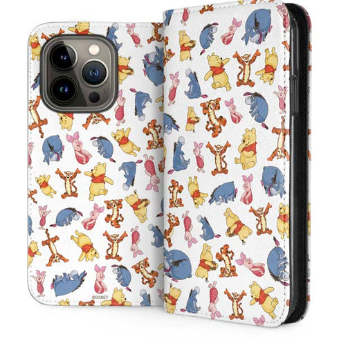 Disney Winnie the Pooh Character Pattern iPhone 13 Pro Folio Case