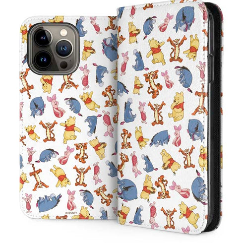 Disney Winnie the Pooh Character Pattern iPhone 13 Pro Max Folio Case