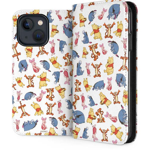 Disney Winnie the Pooh Character Pattern iPhone 14 Folio Case